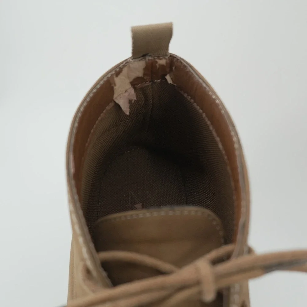 NY&C Chukka Boots Mens 8 Tan Lace Up Faux Suede Casual Ankle Shoes NY1052
